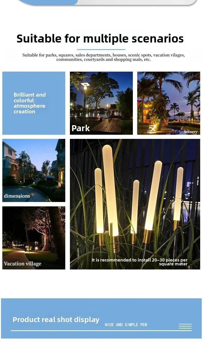 Solar Powered Luminous Reed LED Underground Lamps Outdoor Decorative Flower Stake for Yard Lawn Gardening Garden & Christmas