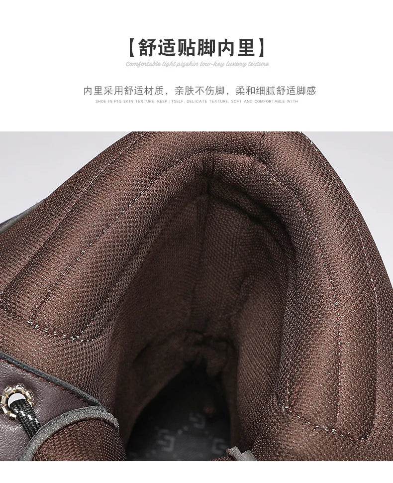 Men Motorcycle Boots Fashion Mid-Calf Punk Rock Punk PU Leather Black High Top Mens Casual Boot Steel Toe Shoes Big Size 38-46