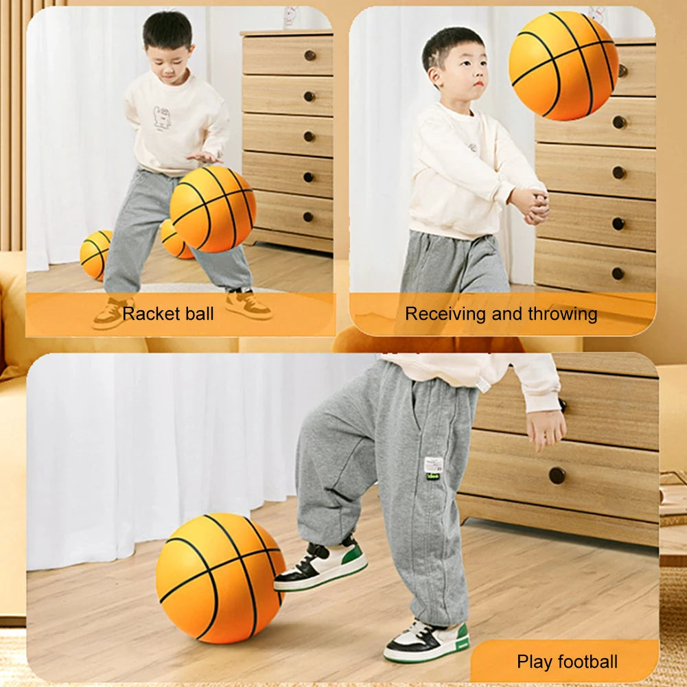 Kids Indoor Silent Basketball Ball 21/18cm High-Resilience Foam Silent Basketball Lightweight Small Basketball Basket Sports Toy