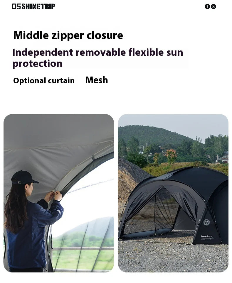Mountain Fun Tent Outdoor Dome Canopy Oversized Awning Sun Protection Camping Equipment Camping Windproof Can Expand The Dome