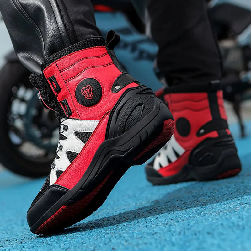 Men Motorcycle Boots New Waterproof Motorbike Riding Shoes Microfiber Breathable Men's Motorcycle Shoes Motos Bike Sport Boot