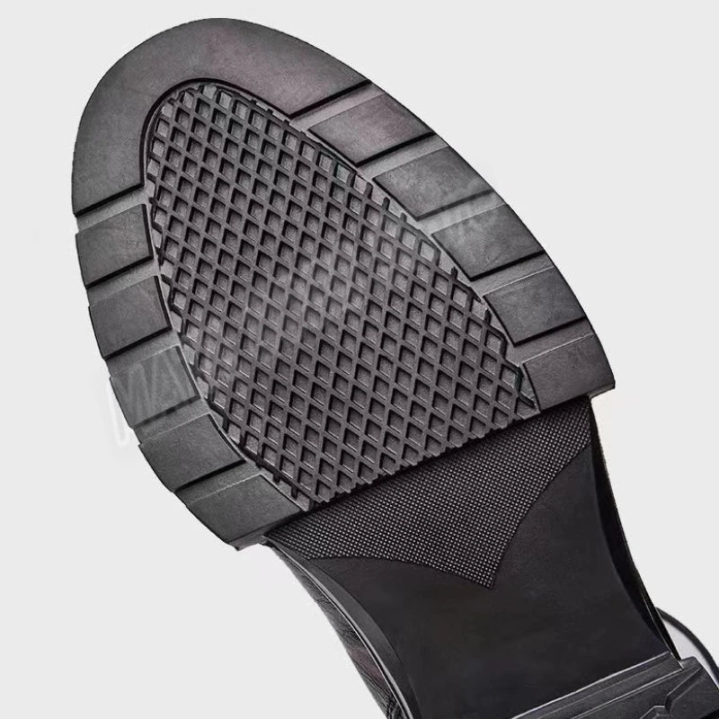 Motorcycle Riding Boots Genuine Leather British Leather Boots High Top Shoes Handmade Retro Men Leather Work Boot