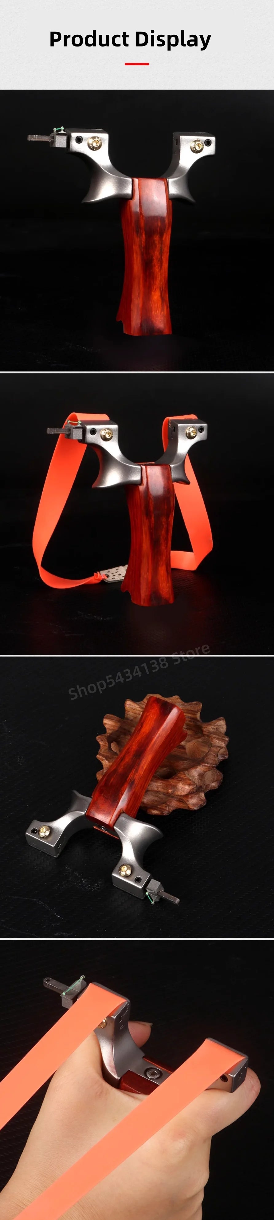 Outdoor Hunting Rubber Belt Shooting Stainless Steel Slingshot High-precision Catapult Sports Hunting Slingshot