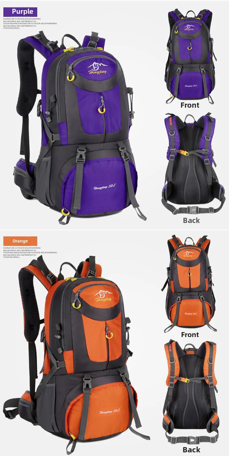 60L Large Capacity Hiking Backpack Men Outdoor Mountain Backbag Male Sport Back Pack Leisure Teens Travel Package Black