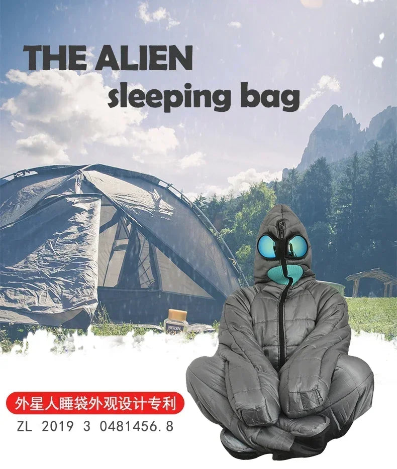Creative Alien Human Shape Sleeping Bag Portable Camping Full Body Wearable Bedding 3 Size Suitable For Most People