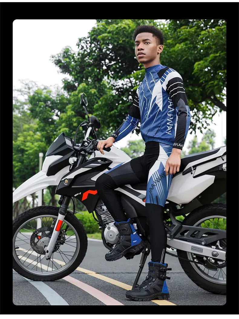 Men Motorcycle Boots Breathable Anti-fall Motocross Protective Shoes Knob Lock Buckle Men's Motos Equipment Outdoor Sports Shoes