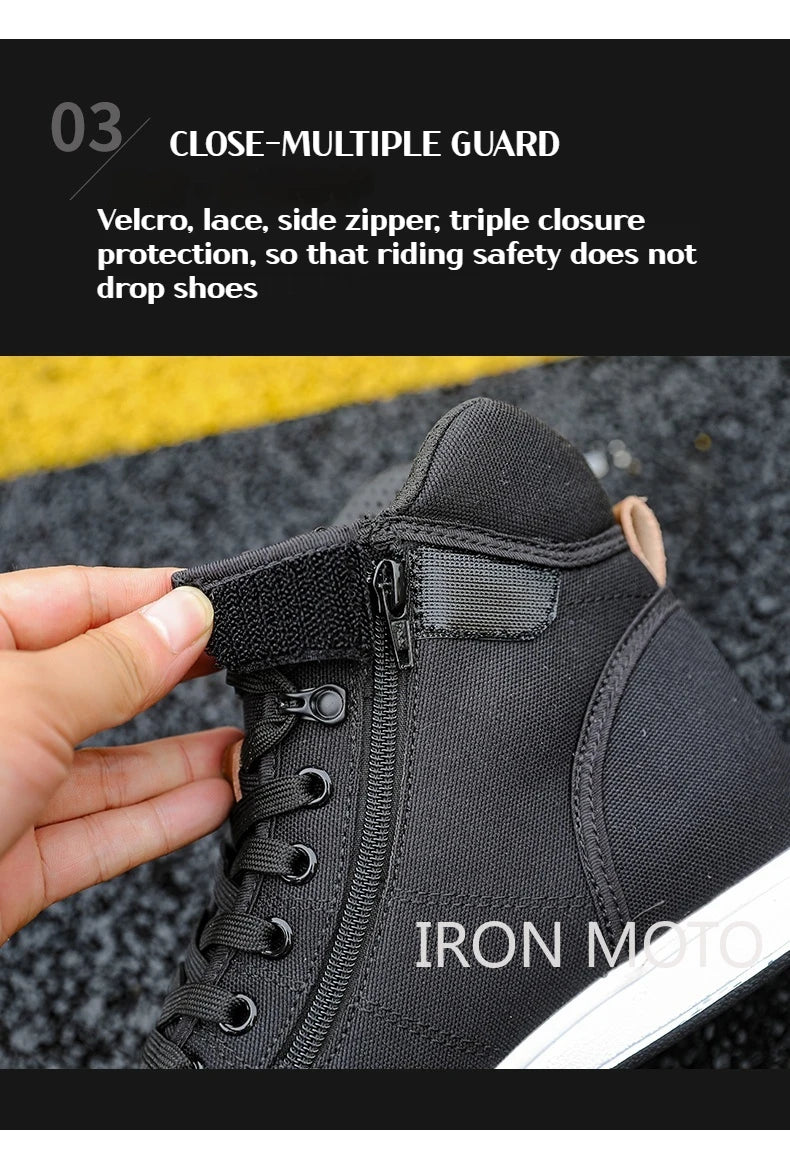 2025 Motorcycle Boots Men Motobiker Shoes Motocross Boots  Anti Fall Riding Boots for Road Racing Parkour Shoes Knight Equipment