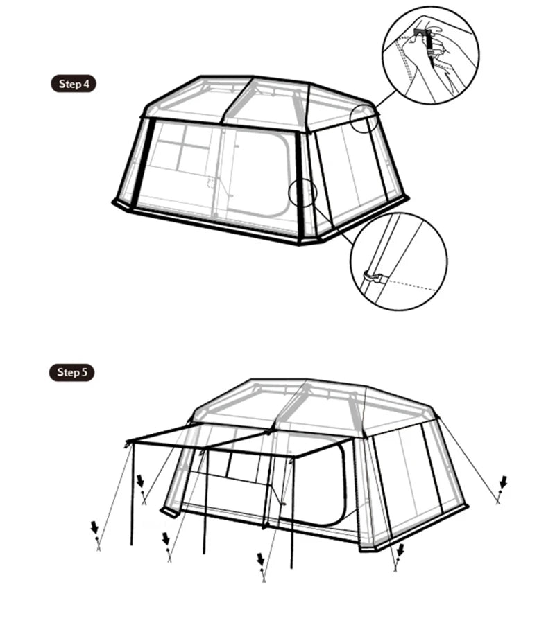 Naturehike Village 13 Automatic Cabin Tent Black Coated Outdoor Camping Picnic Sunscreen 27㎡ 2 Rooms 2 Halls Waterproof Tent