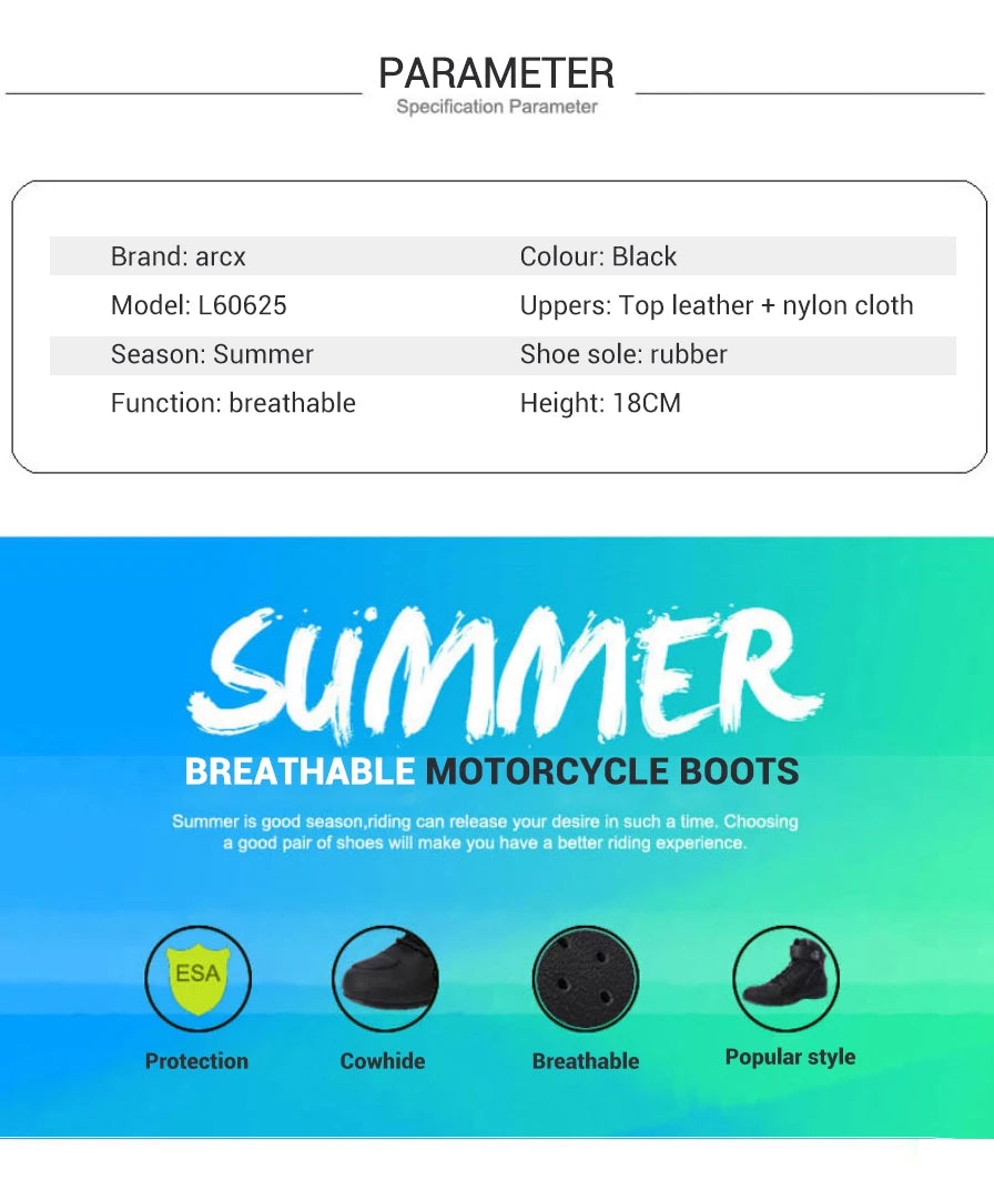 ARCX Motorcycle Boots Street Riding Shoes Anti-Slip Outdoor Trekking Hike Work Shoes for Men Breathable Non-slip Anti-fall