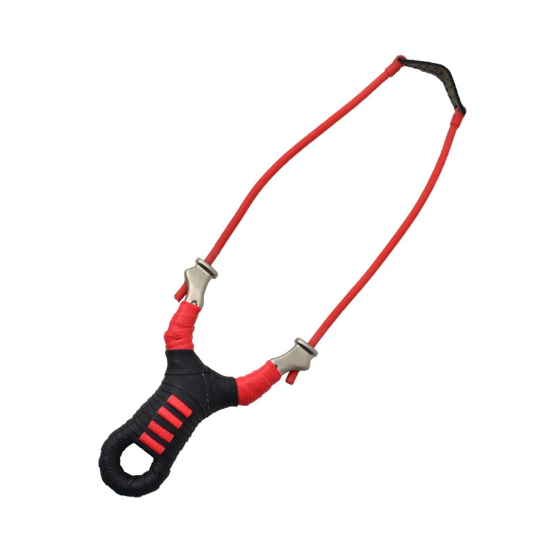 New Style Stainless Steel Powerful Slingshot with Tube Rubber Band Mud Balls Slingshot Catapult Bag for Hunting Outdoor