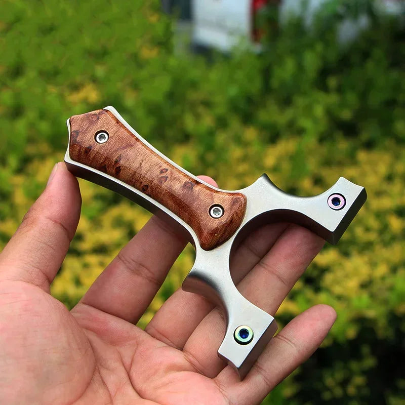 Stainless Steel Slingshot with Flat Rubber Band Hunting Catapult Accessories Outdoor Sports High Quality