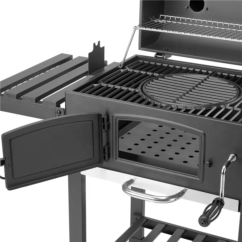 IT-7010 Outdoor Commercial Charcoal Rotisserie Rotating BBQ Grill Cast Iron Barbecue Bbq Charcoal Smokers Grill