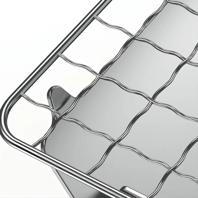 2025 1piece Portable Foldable Stainless Steel BBQ Grill - Lightweight Charcoal Camp Stove with Detachable Ash Pan