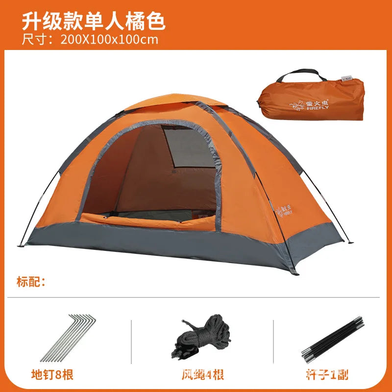Single Camping Tent -190T Silver Plated Polyester 150D Waterproof Oxford 1.42KG Lightweight and Portable Outdoor Tent ultralight