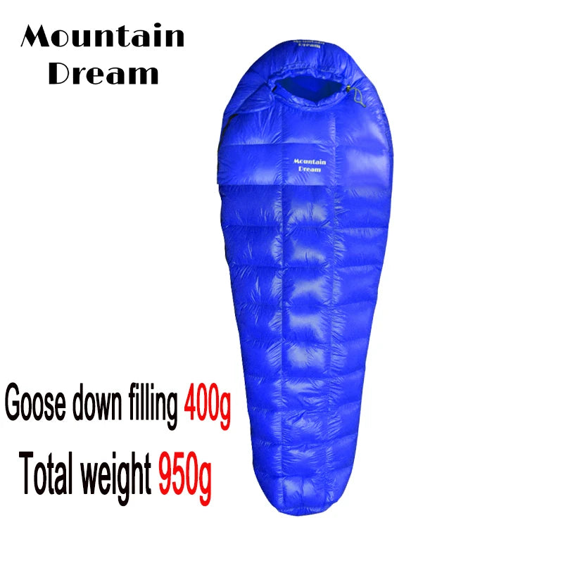 Mummy Checkered Sleeping Bag Very Warm White Goose Down Filling Suitable for Adults Winter Warm Camping Travel Hiking