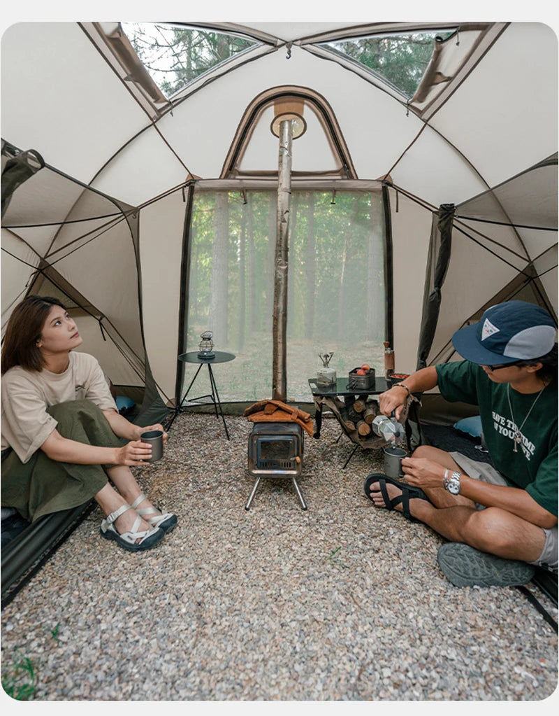 Naturehike Shandi 2.0 Tunnel Dome Tent for 4 Person Family Outdoor Camping Double Layers Waterproof 30D polyester Hiking Tents