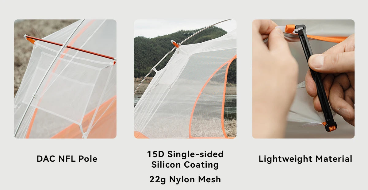 BLACKDEER Nova Camping Tent 1 Person Ultralight Tent Nylon Silicone Coated Waterproof Hiking Backpacking Outdoor DAC Pole 1.08kg