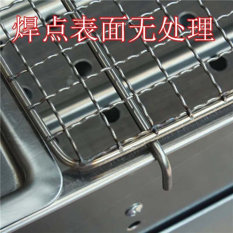 Stainless steel barbecue stove, home charcoal, outdoor large portable, enlarged grill for picnics