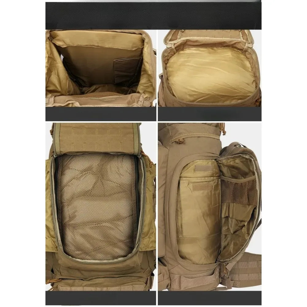 90L Large Tactical Backpack for Hiking Mountaineering Camping Travel Outdoor Sports with Rain Cover Breathable Back System