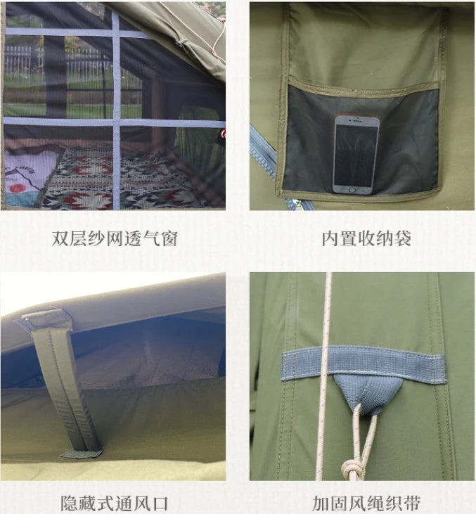 New 4X3m Inflatable Tents for Camping Outdoors Wild Hiking Rainproof Quick-open Inflatable Marquee Cotton Cloth Luxury Tents