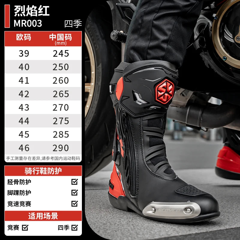 Scoyco Men's Motorcycle Riding Boots Anti-slip Motocross Shoes Anti-fall Rider Racing Road Cross-country With CE Certification