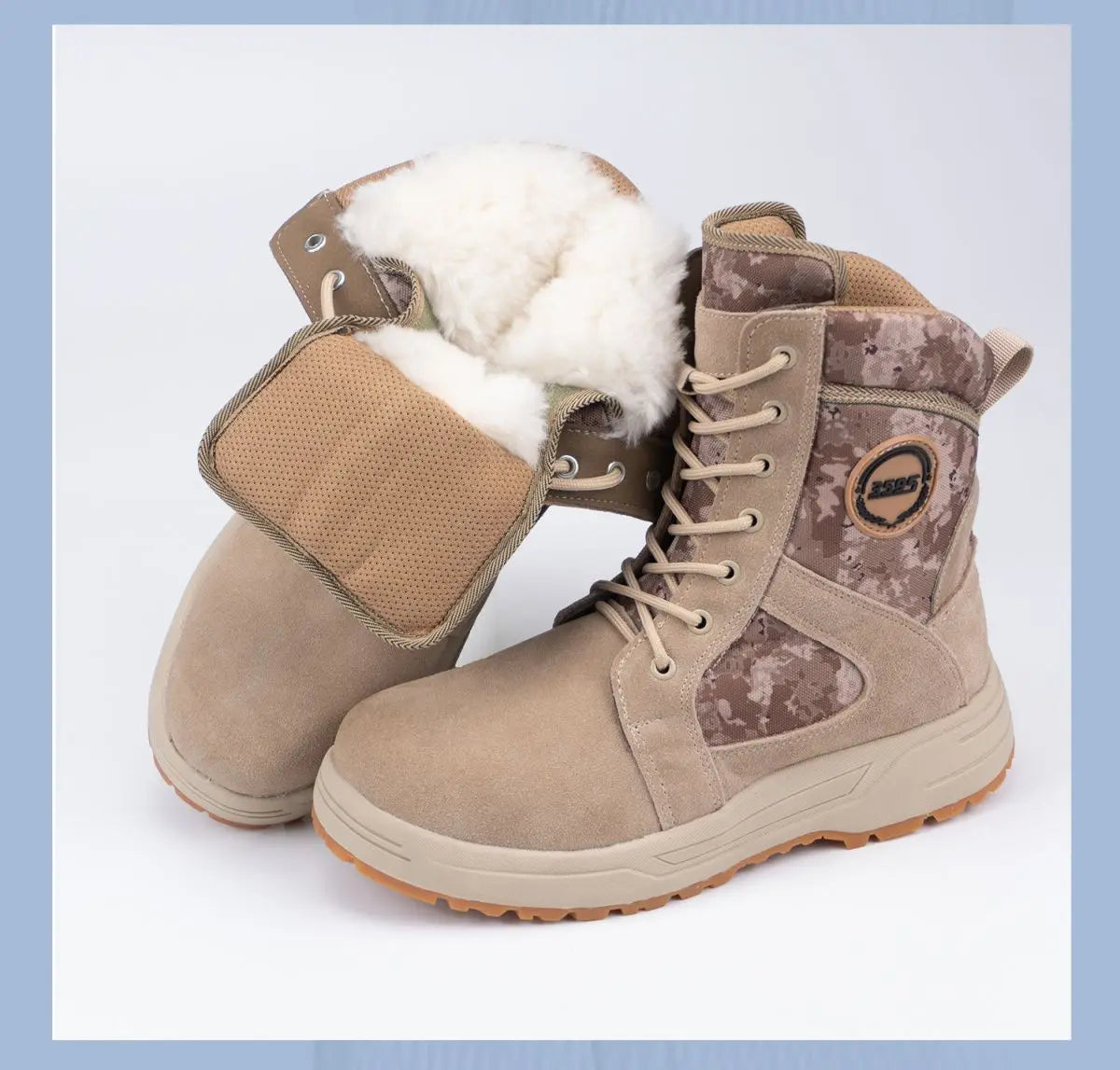 Winter Waterproof Warm High Top Boots Motorcycle Riding Boots Thick Fleece and Anti Slip Boot Snow Boots Warm Plush Shoes