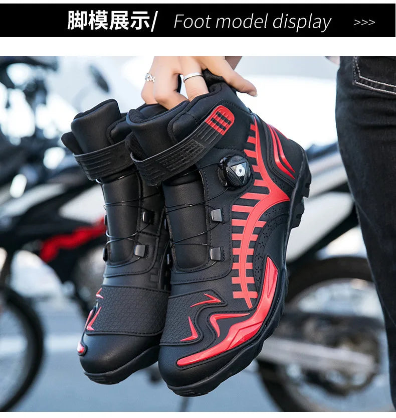 Waterproof Motorcycle Shoes Men Women Universal Biker Boot Leather Motorbike Sneaker Motorcyclist Boots Motorcycle Equipment