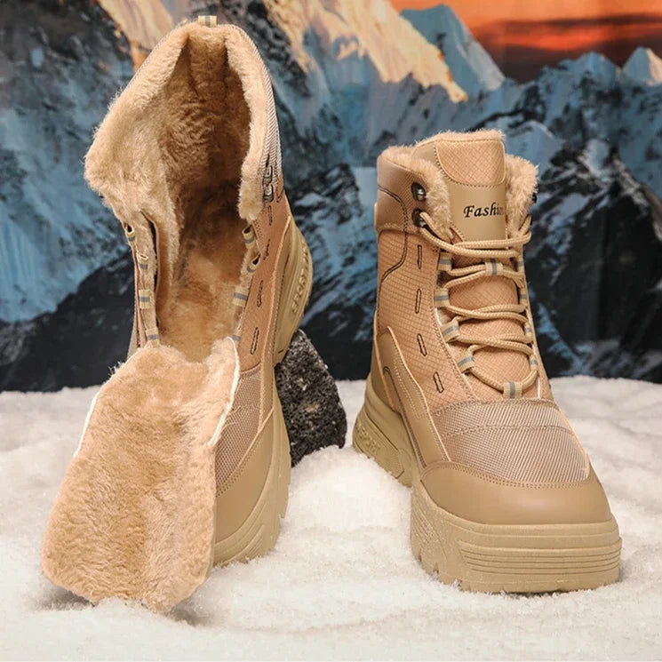 Winter Warm Men Boots Platform Boots High Top Men's Cotton Shoes Non-slip Working Ankle Boots for Men 2024 Short Plush Snow Boot