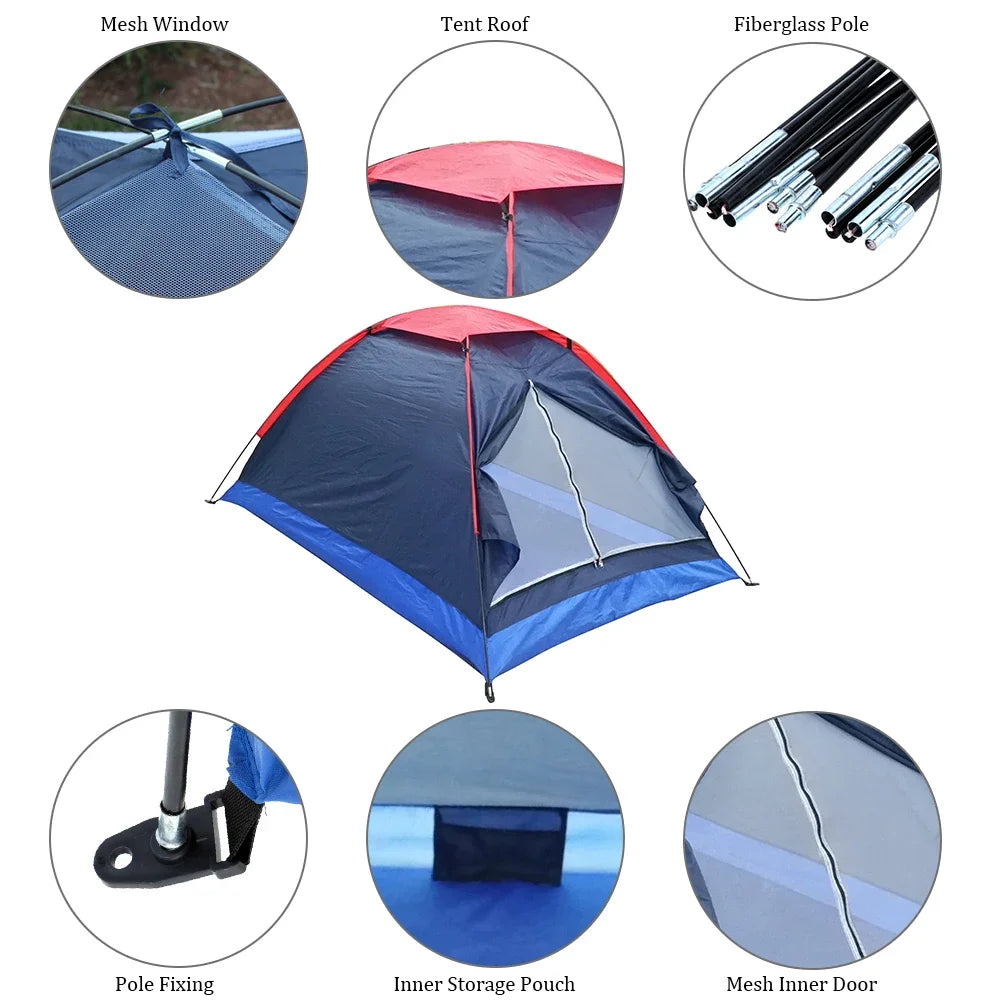 2 People Double-Layer Tent with Bag Portable Ultralight Water Resistant Tent for Outdoor Camping Backpacking Hiking Travel