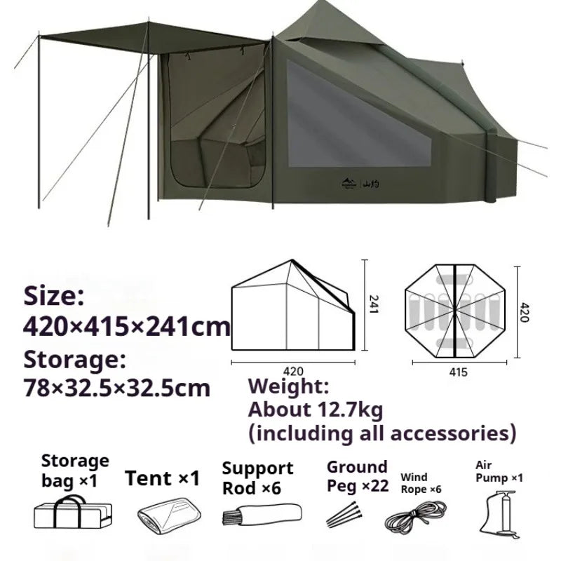Convenient Storage Inflatable Tent Portable Foldable Outdoor Courtyard Tent Multifunctional Desert Travel Camping Supplies