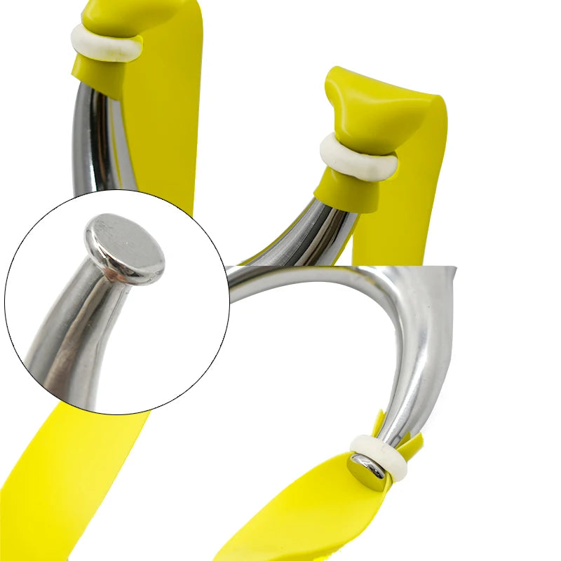 All-metal Stainless Steel Slingshot Portable Outdoor Shooting Hunting Catapult Leisure Toy Hunting Equipment With Rubber Bands