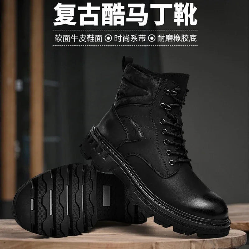 Motorcycle Boots Fashionable Motorcycle Boots Winter Cotton Boots Thick Soled Shock-absorbing Non Slip Casual Shoes