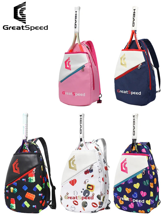 New GREATSPEED Youth tennis backpack, independent racket compartment, sports training bag, item storage
