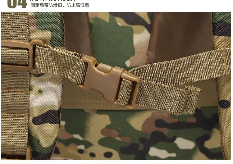 Tactical large capacity backpack camping Oxford cloth outdoor military camouflage mountaineering combination backpack