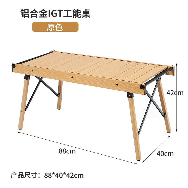 IGT Table with Stove Camping Folding Removable Adjustable Height Lightweight Camp BBQ Grill Table Outdoor Picnic Fishing Table