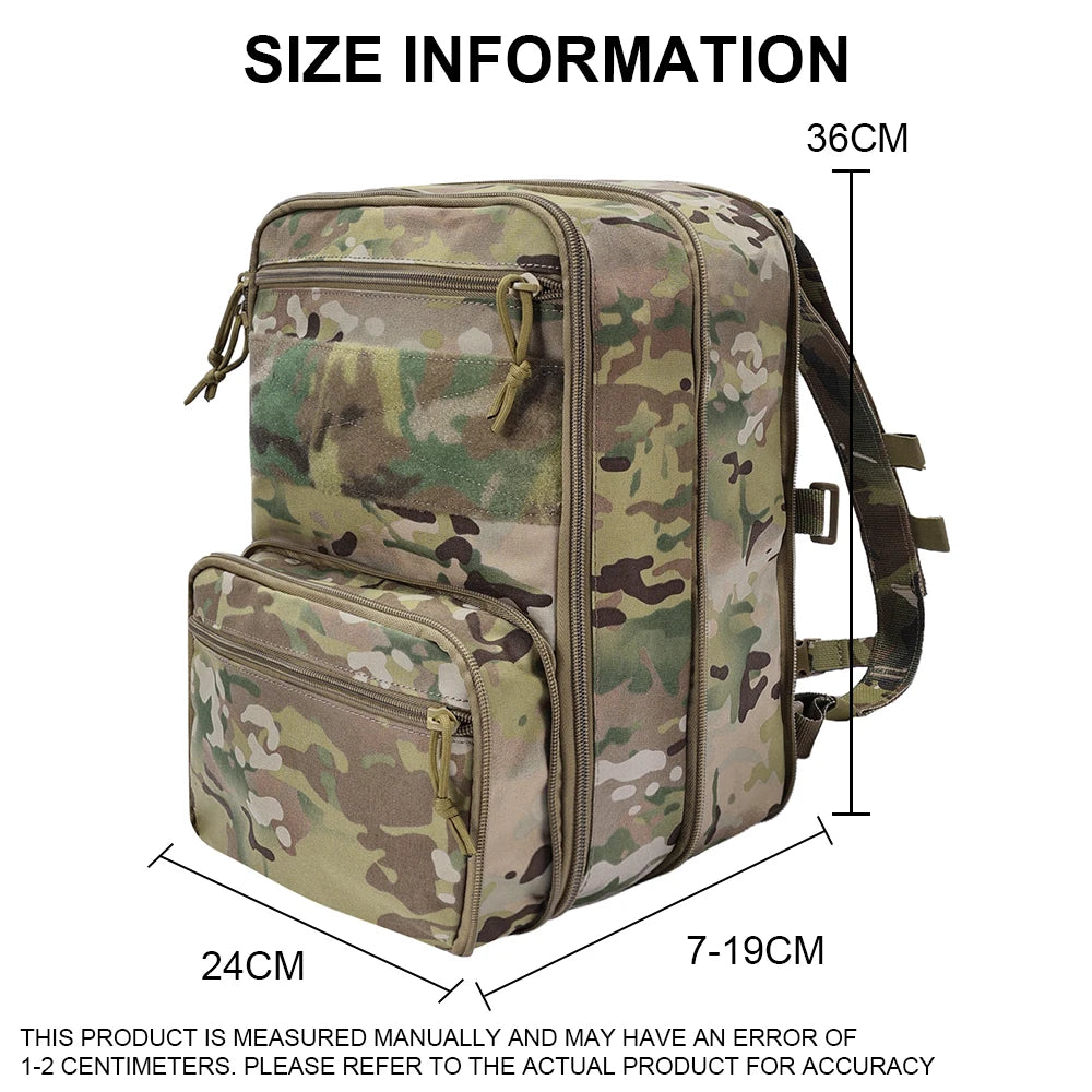500D Nylon Tactical Flatpack D3 Backpack Hydration Carrier Expansible Molle Pouch Airsoft Multipurpose Vest Assault Travel Bag