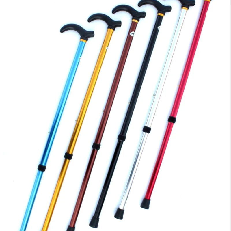 Adjustable Walking Stick 2 Section Stable Anti-Skid Crutch Old Man Hiking Cane