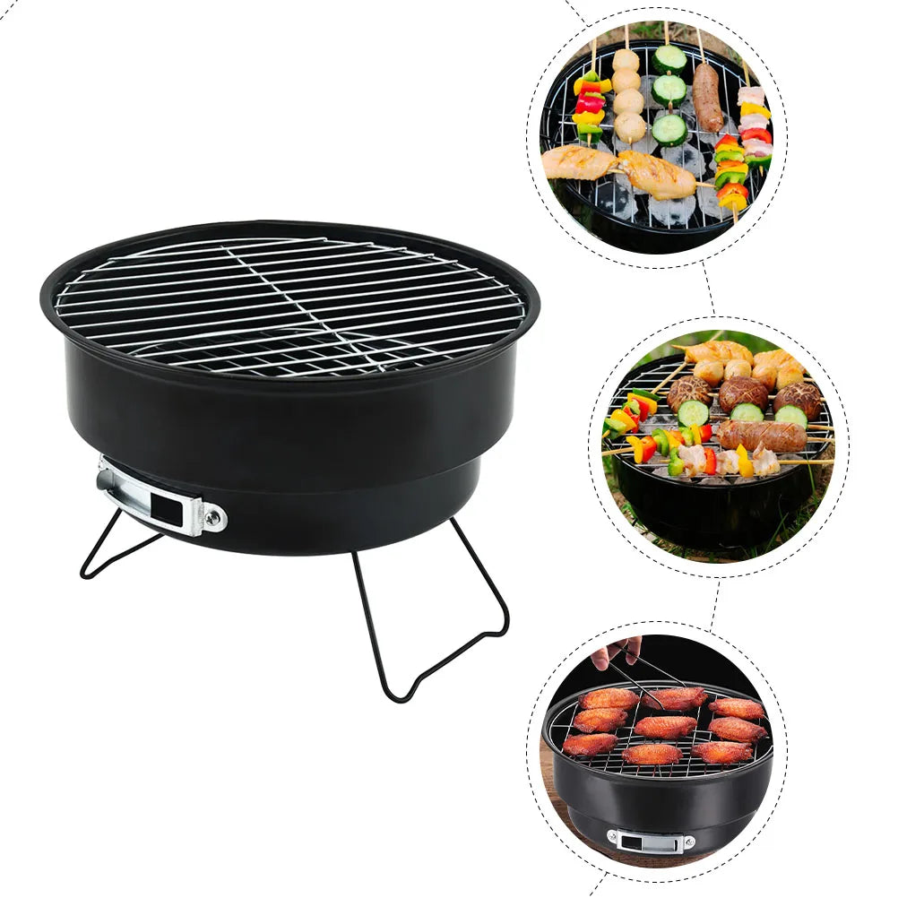 Portable Stainless Steel Barbecue Grill for Camping BBQ Lightweight Detachable Propane Stove Foldable Hiking Cooking