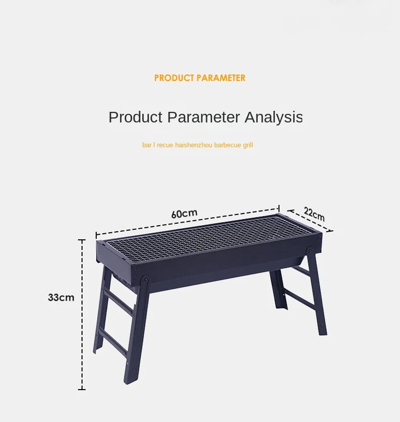 Cycling City Outdoor BBQ Stove Household Folding Grill Mini Barbecue Artifact Portable Charcoal Grill Pull-Out Charcoal Grill