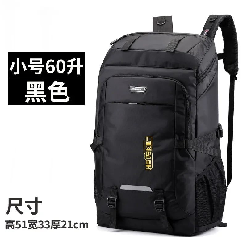 60L 80L Hiking Camping Backpack Nylon Waterproof Large Capacity Luggage Rucksack Men Women Outdoor Climbing Travel Sports Bag