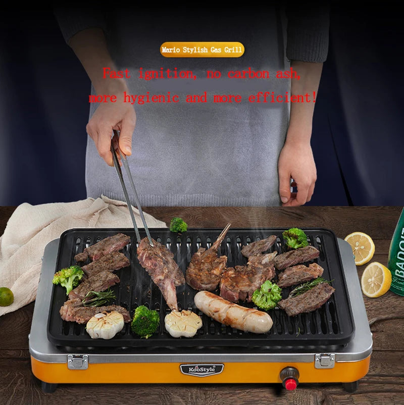 Home Outdoor Barbecue Grill Outdoor Portable Barbecue Stove Smokeless Small Barbecue Grill Gas Stove Small Barbecue Stove BBQ