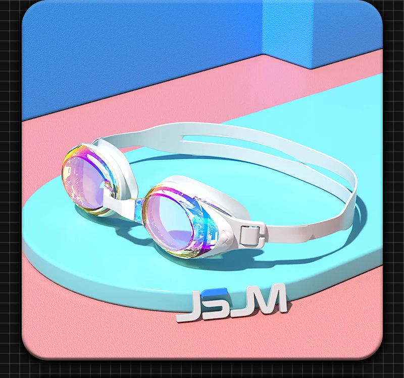 JSJM Professional Anti-Fog Swimming Goggles for Adults - UV Protection, Adjustable Silicone Fit for Men & Women, Unisex Design