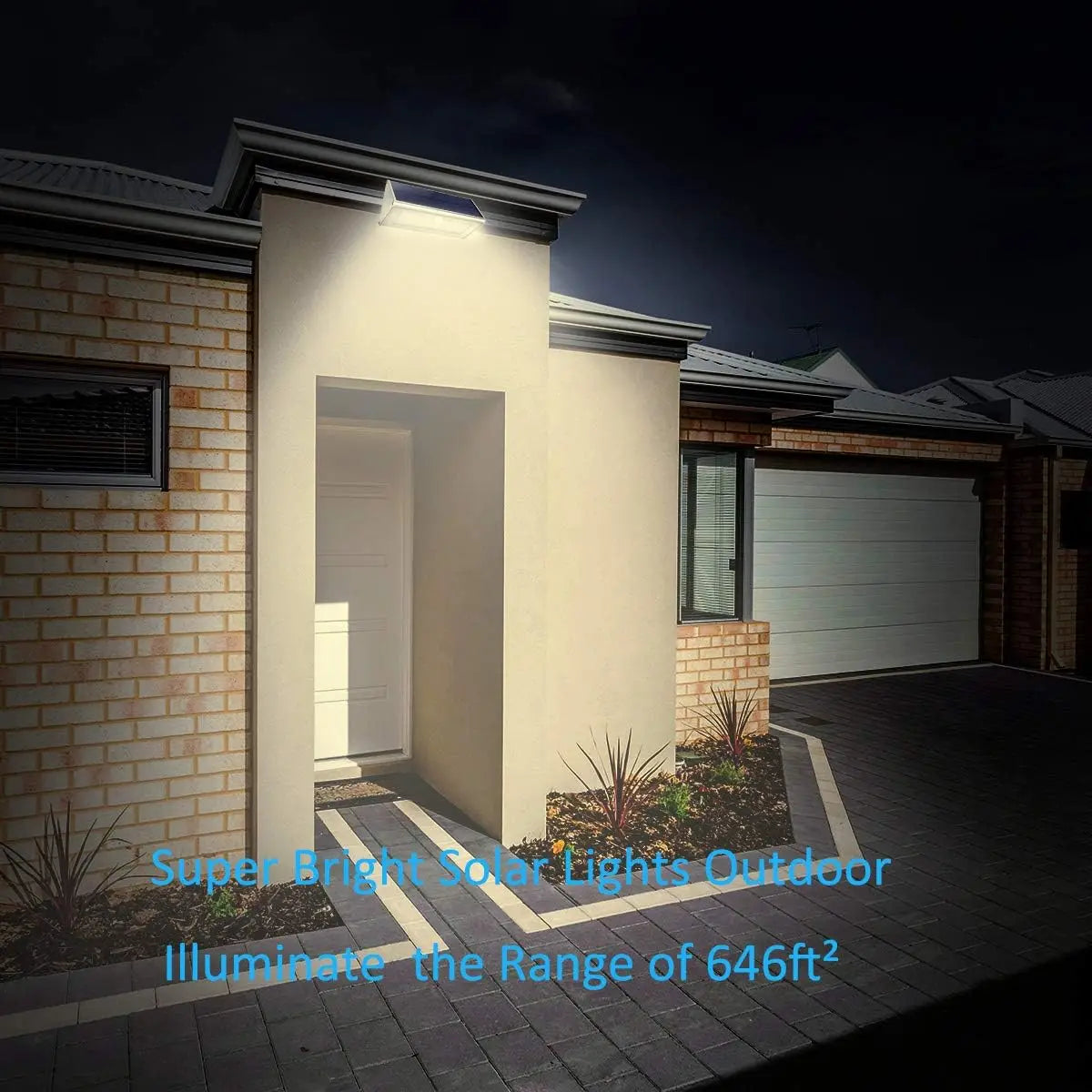 Solar Lights Outdoor 1100LM Sunlight with PIR Motion Sensor Waterproof 46LED Light Garden Wireless Aluminum Wall Led Lighting