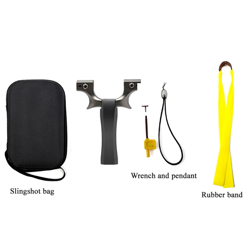 Aluminum Alloy Slingshot Stainless Steel Bow Head Ultra-high Craft Grinding Portable Hunting Equipment Must-have For Beginners