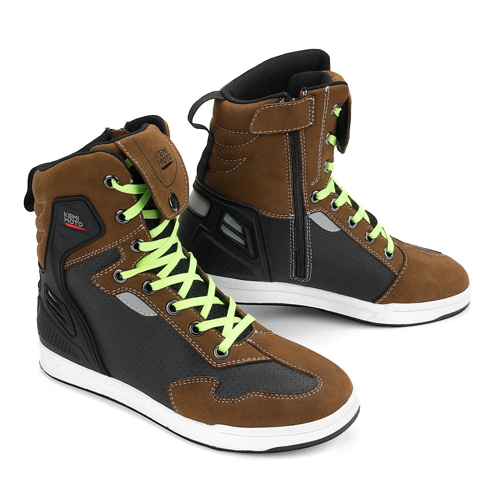 KEMIMOTO Motorcycle Riding Short Boots Men Summer commuting Shoes Sneakers Anti-slip Protection Breathable Casual rides Gear