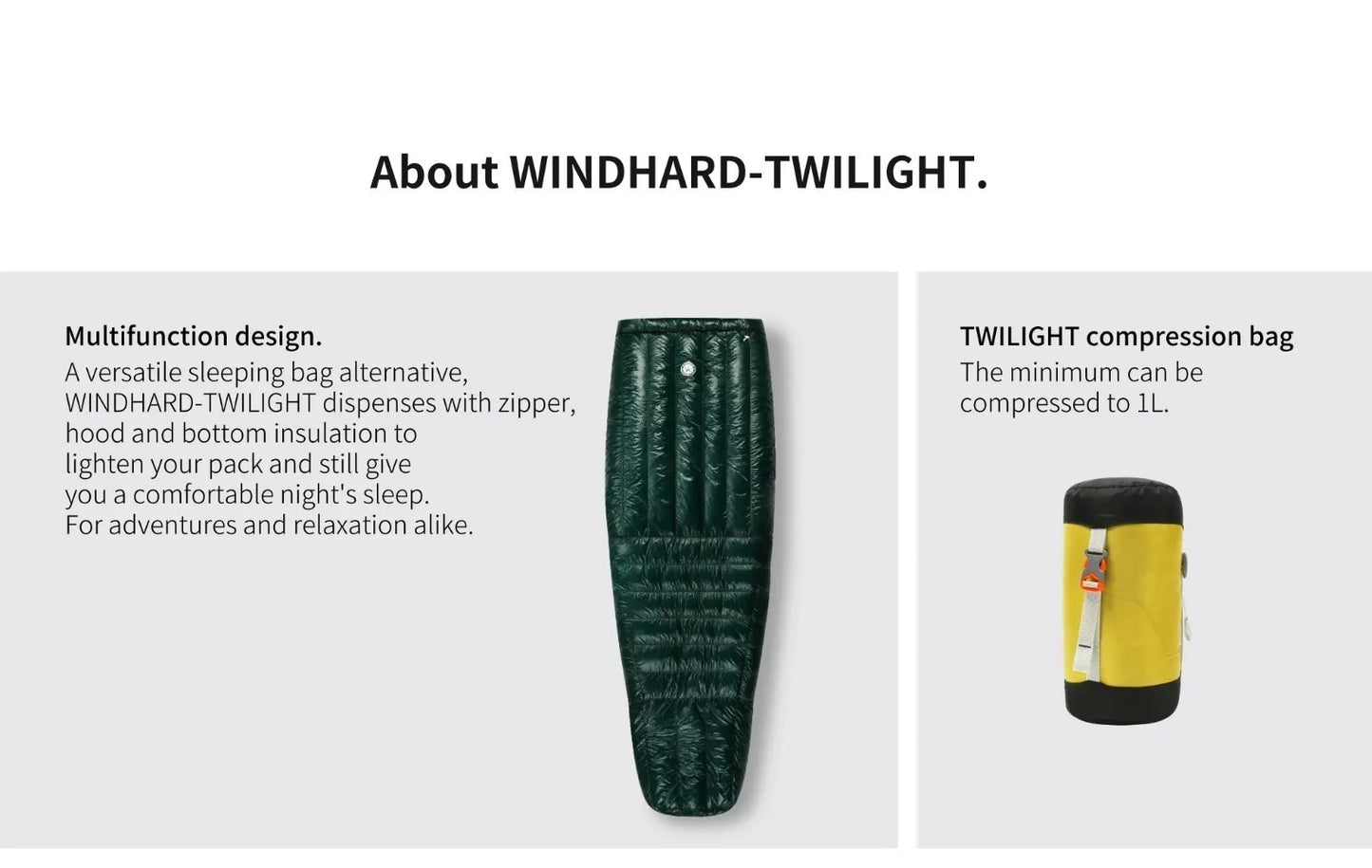 AEGISMAX Wind Hard Twilight Down Sleeping Bag 0 Degree 800FP Ultralight for Winter Outdoor Adult Camping Backpacking Hiking Trip