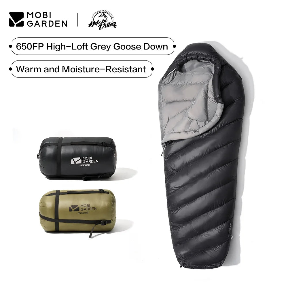 Mobi Garden Winter Warm Sleeping Bag -25 ℃ ~0 ℃   Goose down Thickened 650Fp Mummy Type Outdoor Camping Adult down Sleeping Bag