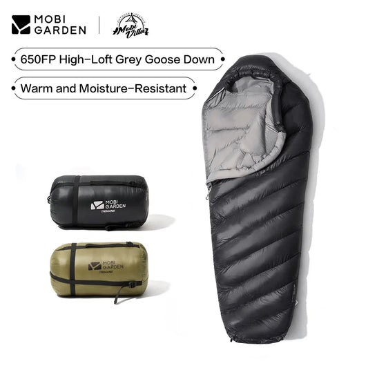Mobi Garden Winter Warm Sleeping Bag -25 ℃ ~0 ℃   Goose down Thickened 650Fp Mummy Type Outdoor Camping Adult down Sleeping Bag