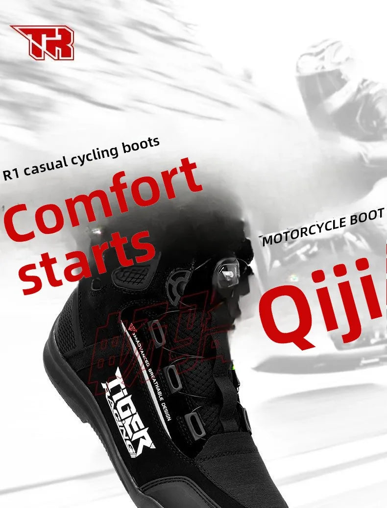 Motorcycle Shoes for Men, MTB Cycling Shoes, Winter Hiking High-Cut Boots, Tenis Masculino, Road Bicycle Sneaker，Casual Shoes