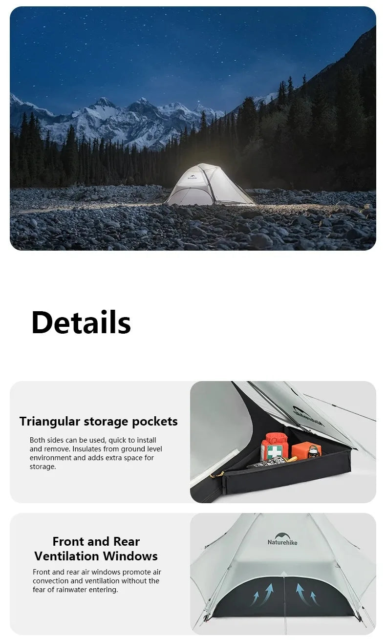 Naturehike Star River UL 2 Person Camping Tent Ultralight Waterproof 15D Double Layer 3 Seasons Outdoor Travel Hiking Tent